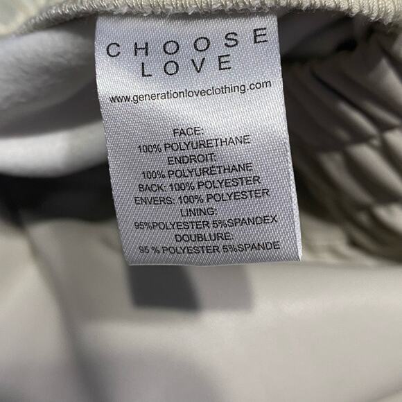 Generation Love Pebble Beige Amy Pull-on Shorts Vegan Leather Size L - Picture 7 of 7